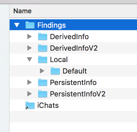 The Findings folder in the Finder